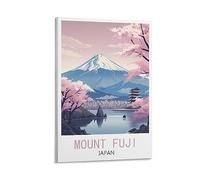 Poster vintage de voyage Mont Fuji Japon - Impression sur toile moderne pour chambre à coucher - 20 x 30 cm