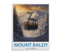 Poster Vintage de Voyage Mount Baldy California - Motif Ski,Puzzle en Papier 1000 Pieces Adultes Enfants Classique Jeu Cadeau(38x26cm)-D21