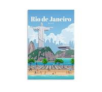 Poster vintage de voyage Rio de Janeiro au Brésil - Décoration murale - 20 x 30 cm