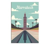 Poster vintage de voyage sur toile de la silhouette de Marrakech Maroc, décoration murale, poster d'art pour la maison, la chambre