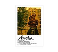 Poster vintage du film Amelie sur toile - Décoration de chambre à coucher, bureau, chambre - Cadeau - Sans cadre - 30 x 45 cm