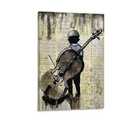 Poster vintage DYJ avec violoncelle - Décoration murale - Pour salon, chambre à coucher - 30 x 45 cm