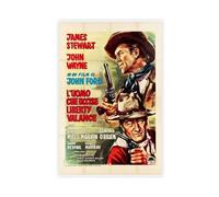 Poster vintage emblématique du film The Man Who Shot Liberty Valance 7 - Décoration murale pour salon, chambre à coucher - 40 x 60 cm