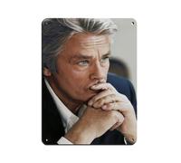 Poster vintage en métal avec acteurs masculins français Alain Delon pour pub, club, café, bar, maison, décoration murale 30 x 40 cm