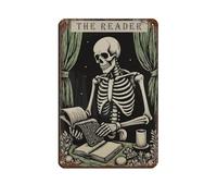 Poster vintage en métal avec inscription « The Reader Tarot » - Décoration murale - 20 x 30 cm