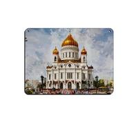 Poster vintage en métal avec inscription « The Saviour Christ Cathedral » pour pub, club, café, bar, maison, décoration murale, 30 x 40 cm