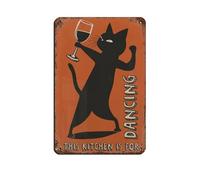 Poster vintage en métal avec inscription « This Kitchen Is for Dancing » pour pub, club, café, bar, maison, décoration murale rétro 20 x 30 cm