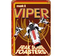 Poster vintage en métal - Battlestar Galactica Viper Mark Ii 30,5 x 20,3 cm pour décoration murale de bar, café, garage, cave