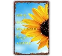 Poster vintage en métal « She is Sunshine Mixed With A Little Hurricane » - Plaque en métal rustique pour maison, ferme, bar, café, pub, garage, cave, chambre - 20,3 x 30,5 cm