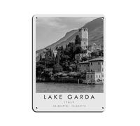 Poster vintage en métal sur le lac de Garde, pour pub, club, café, bar, maison, décoration murale rétro 30 x 40 cm