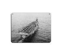 Poster vintage en métal « The Ocean-class Aircraft Carrier » - Décoration murale rétro - 30 x 40 cm