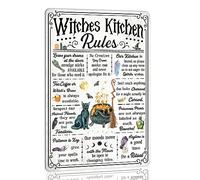 Poster vintage en métal « Witches Kitchen Rules » - Décoration murale d'Halloween - 20,3 x 30,5 cm