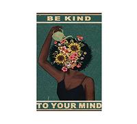 Poster vintage en toile « Be Kind To Your Mind » pour décoration de chambre à coucher, de bureau, de salle de bain, sans cadre : 40 × 60 cm