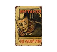 Poster vintage « Enter Behind The Mask of Peace 1920 » - Poster vintage russe soviétique communisme socialisme - Affiche fantaisie en aluminium - 20,3 x 30,5 cm