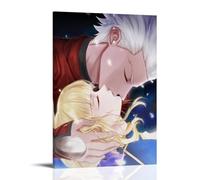 Poster vintage « Fate Stay Night » - Motif protagoniste masculin et féminin - Décoration murale - Esthétique - Pour salon, chambre d'enfant, dortoir, café, salle de bain - Convient pour chambre à