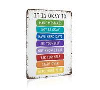 Poster vintage « It's Okay to Not Be OK » Poster de motivation pour enfants Art Salle de classe Citations Be Yourself Wall Art 25116 x 30 cm Convient pour la maison Bar Café Bureau Décoration murale