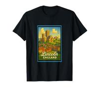 Poster vintage Lincoln City England UK Art Graphic T-Shirt