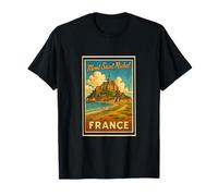 Poster vintage Mont Saint Michel France années 50 Art Graphic T-Shirt