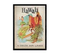 Poster vintage Nacnic de Hawaii. Feuilles pour décoration intérieure avec images vintage et de publicité ancienne. Tableaux décoratifs rétro. Format A3 avec cadre.