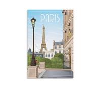 Poster vintage Paris France Tour Eiffel sur toile Décoration murale