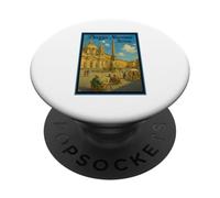Poster vintage Piazza Navona Rome, Italie, années 50, art graphique PopSockets PopGrip Adhésif