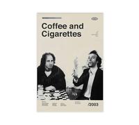 Poster vintage sur toile Café et cigarettes - Décoration de chambre à coucher, bureau, chambre - Cadeau 20 x 30 cm