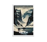 Poster vintage sur toile de voyage Hoth Star The Wars - Décoration murale - Fournitures scolaires - 20 x 30 cm