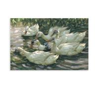Poster vintage sur toile imprimé canard pour décoration de chambre à coucher, bureau, chambre, cadeau 20 x 30 cm