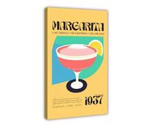 Poster vintage sur toile Margarita Cocktail Jaune 60 x 90 cm
