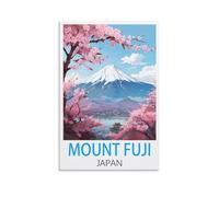 Poster vintage sur toile Mont Fuji Japon - Décoration murale moderne pour chambre à coucher - 20 x 30 cm