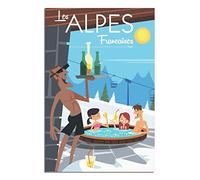 Poster vintage sur toile - Motif Alpes françaises - Décoration murale - 30 x 45 cm