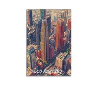 Poster vintage sur toile Motif voyage américain Los Angeles 30 x 45 cm