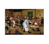 Poster vintage sur toile Pieter Bruegel Der Ältere Die Bauernhochzeit. Décoration murale pour salon, chambre à coucher 20 x 30 cm