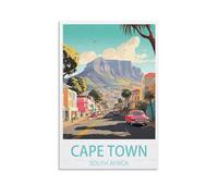 Poster vintage sur toile pour décoration d'intérieur : Le Cap, Afrique du Sud, 20 x 30 cm
