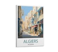 Poster vintage sur toile pour décoration d'intérieur : rue d'Algérie, paysage d'Algérie, 40 x 60 cm