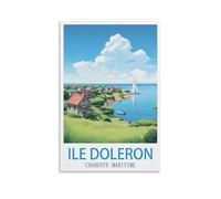 Poster vintage sur toile représentant l'île Doleron Charente Maritime - Décoration murale moderne pour chambre à coucher - 20 x 30 cm