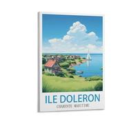 Poster vintage sur toile représentant l'île Doleron Charente Maritime - Décoration murale moderne pour chambre à coucher - 20 x 30 cm