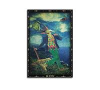 Poster vintage Tarot The Fool - Art mural - Rétro - Esthétique - Décoration de chambre ou de bureau - 60 x 90 cm - Style sans cadre