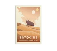 Poster vintage Tatooine de voyage Star The Wars Moive - Art mural décoratif pour chambre à coucher, salle de bain - 60 x 90 cm