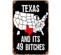 Poster vintage Texas et son Amérique texane en métal aluminium 20,3 x 30,5 cm Décoration murale