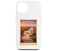 Poster Vintage Washington D.C. Lincoln US Aerial Poster Voyage Art Coque pour iPhone 13