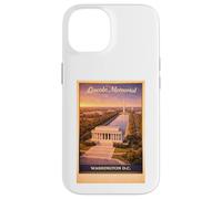 Poster Vintage Washington D.C. Lincoln US Aerial Poster Voyage Art Coque pour iPhone 14