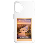 Poster Vintage Washington D.C. Lincoln US Aerial Poster Voyage Art Coque pour iPhone 16