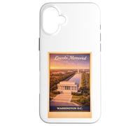 Poster Vintage Washington D.C. Lincoln US Aerial Poster Voyage Art Coque pour iPhone 16 Plus