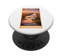 Poster Vintage Washington D.C. Lincoln US Aerial Poster Voyage Art PopSockets PopGrip Adhésif