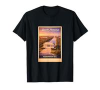 Poster Vintage Washington D.C. Lincoln US Aerial Poster Voyage Art T-Shirt