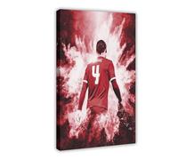 Poster Virgil Van Dijk (2) sur toile - Décoration murale pour salon, chambre à coucher - 20 x 30 cm