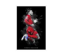 Poster Virgil Van Dijk Football Art 2 - Décoration pour chambre à coucher, bureau, chambre - Cadeau - 30 x 45 cm