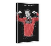 Poster Virgil Van Dijk - Impression sur toile - Décoration pour chambre à coucher, bureau, chambre - Cadeau - 20 x 30 cm