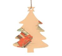 Poster voiture en bois Décoration de sapin de Noël en forme de sapin de Noël 1 pièce - Décorations vintage pour décoration de maison de vacances